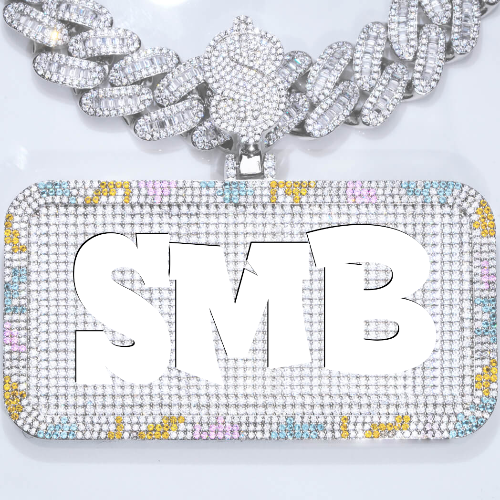 CUSTOM LETTER NECKLACE 3D COLORFUL SQUARE