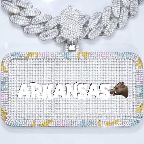 CUSTOM LETTER NECKLACE 3D COLORFUL SQUARE
