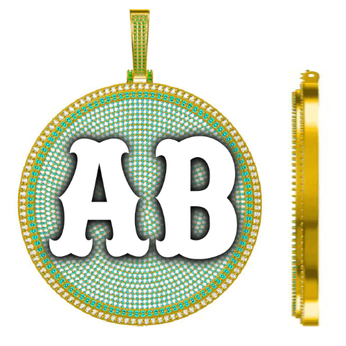 CUSTOM LETTER NECKLACE 3D BIG DISC