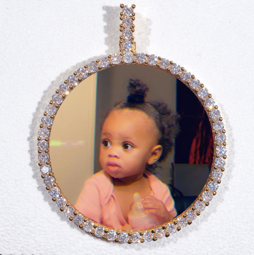 LARGE 3D CIRCLE CUSTOM PICTURE PENDANT