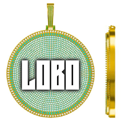 CUSTOM LETTER NECKLACE 3D BIG DISC