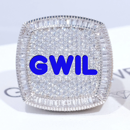 CUSTOM LETTER 3D ICED RING