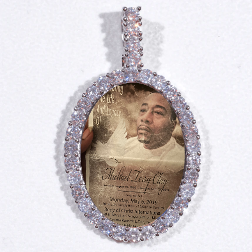Large 3D Oval Custom Picture Pendant