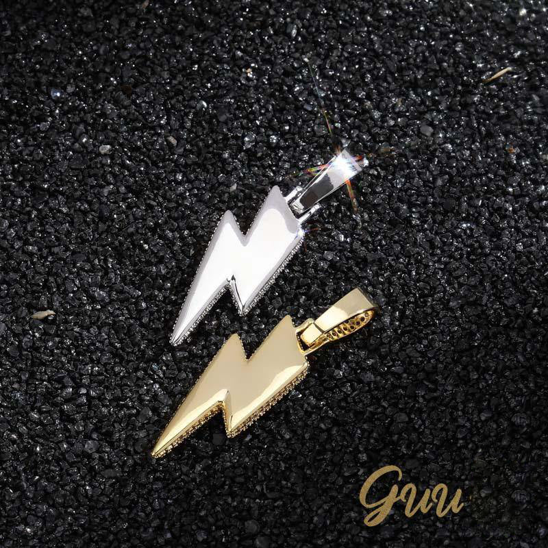 18K Gold-Plated CZ Iced Lightning Necklace - The GUU Shop
