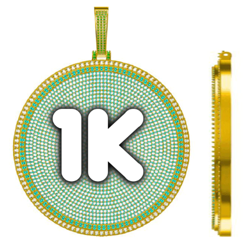 CUSTOM LETTER NECKLACE 3D BIG DISC