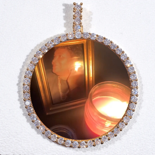 LARGE 3D CIRCLE CUSTOM PICTURE PENDANT