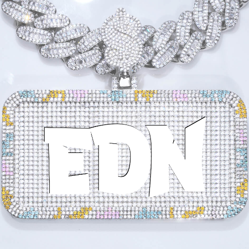 CUSTOM LETTER NECKLACE 3D COLORFUL SQUARE