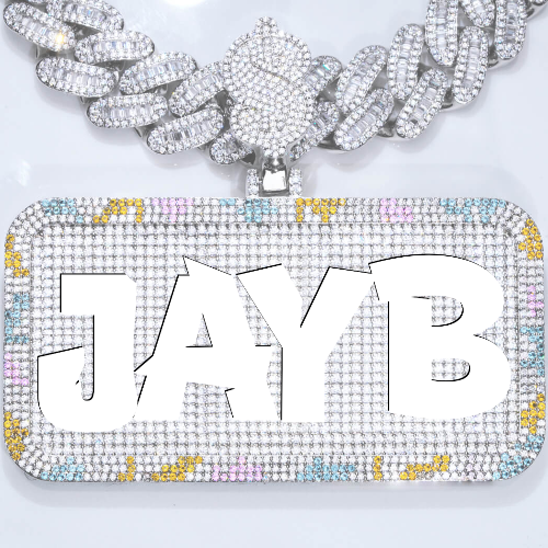 CUSTOM LETTER NECKLACE 3D COLORFUL SQUARE