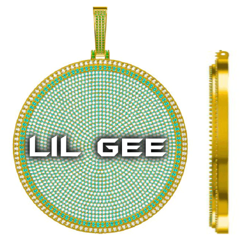 CUSTOM LETTER NECKLACE 3D BIG DISC