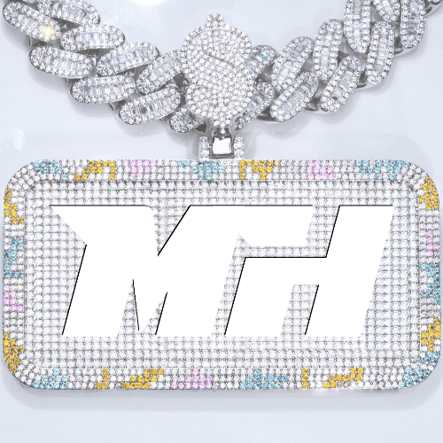 CUSTOM LETTER NECKLACE 3D COLORFUL SQUARE