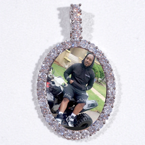 Large 3D Oval Custom Picture Pendant