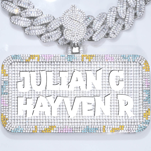 CUSTOM LETTER NECKLACE 3D COLORFUL SQUARE