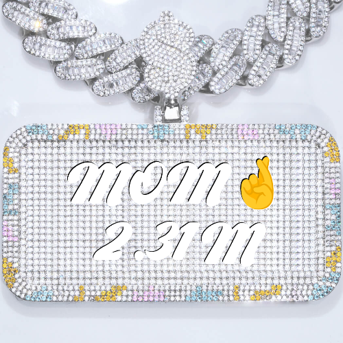 CUSTOM LETTER NECKLACE 3D COLORFUL SQUARE