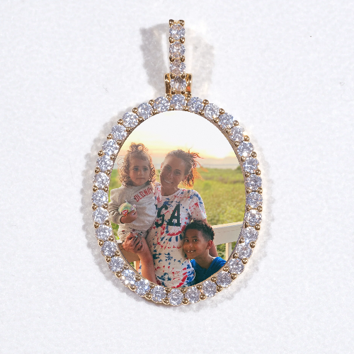 3D Oval Custom Picture Pendant