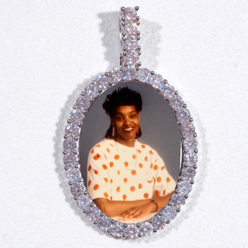 Large 3D Oval Custom Picture Pendant