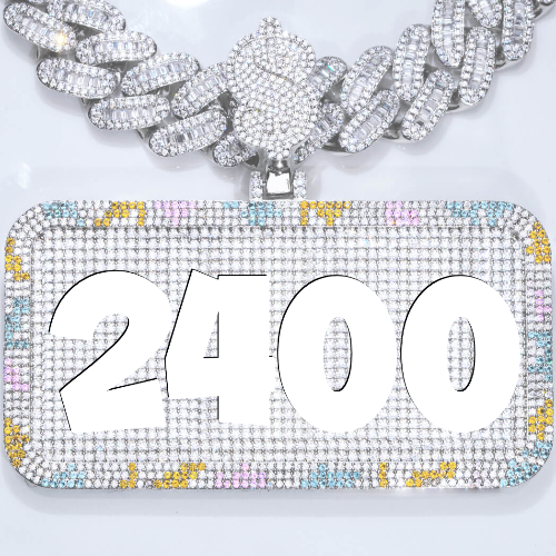 CUSTOM LETTER NECKLACE 3D COLORFUL SQUARE