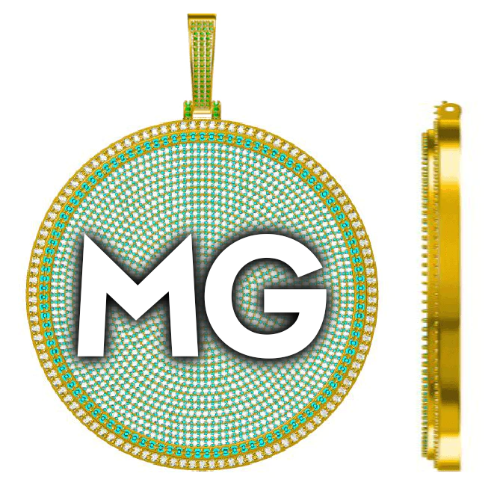 CUSTOM LETTER NECKLACE 3D BIG DISC