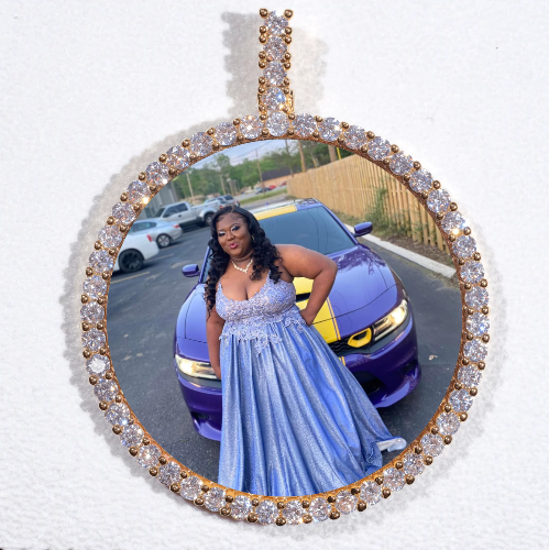 LARGE 3D CIRCLE CUSTOM PICTURE PENDANT
