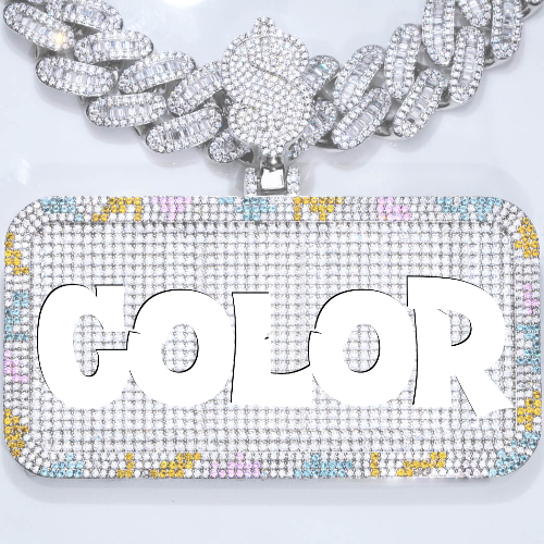 CUSTOM LETTER NECKLACE 3D COLORFUL SQUARE