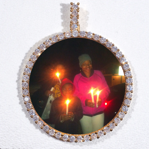 LARGE 3D CIRCLE CUSTOM PICTURE PENDANT