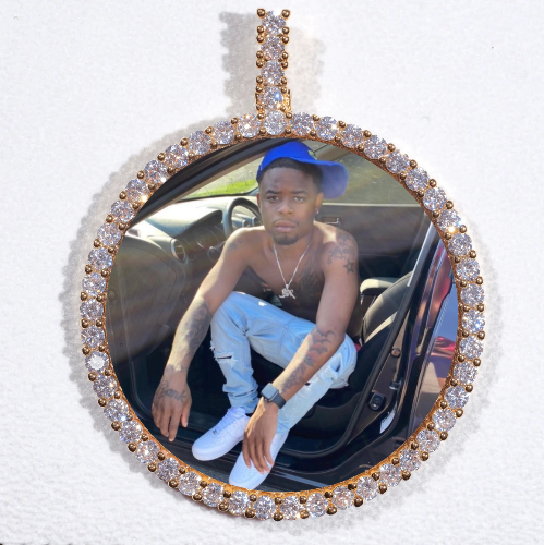 LARGE 3D CIRCLE CUSTOM PICTURE PENDANT