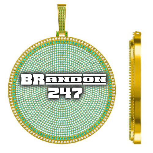 CUSTOM LETTER NECKLACE 3D BIG DISC