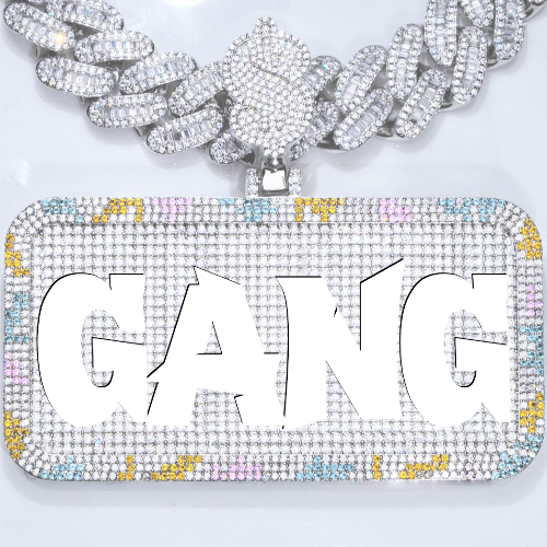 CUSTOM LETTER NECKLACE 3D COLORFUL SQUARE