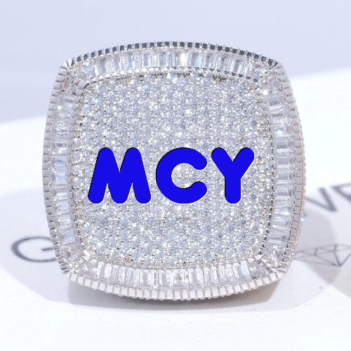 CUSTOM LETTER 3D ICED RING