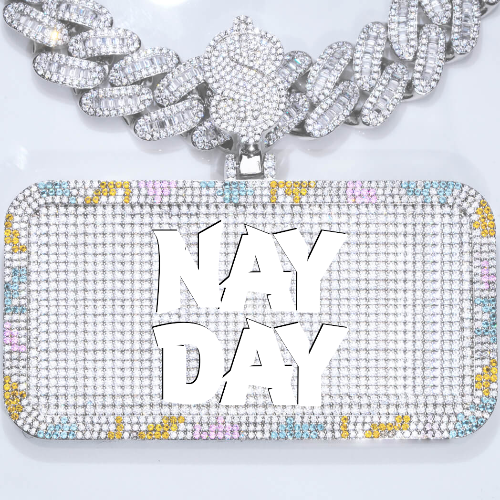 CUSTOM LETTER NECKLACE 3D COLORFUL SQUARE