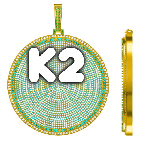 CUSTOM LETTER NECKLACE 3D BIG DISC