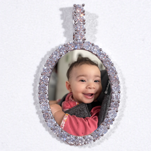 Large 3D Oval Custom Picture Pendant