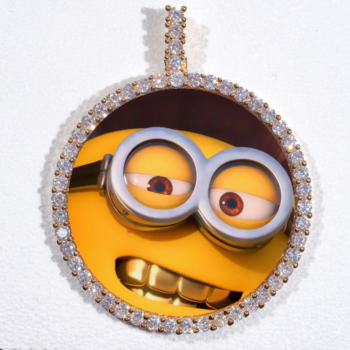 LARGE 3D CIRCLE CUSTOM PICTURE PENDANT