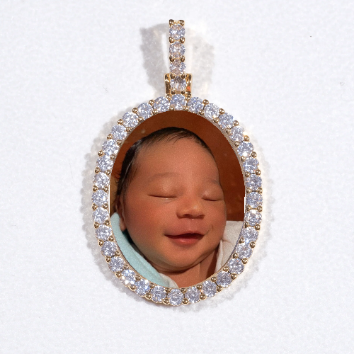 3D Oval Custom Picture Pendant