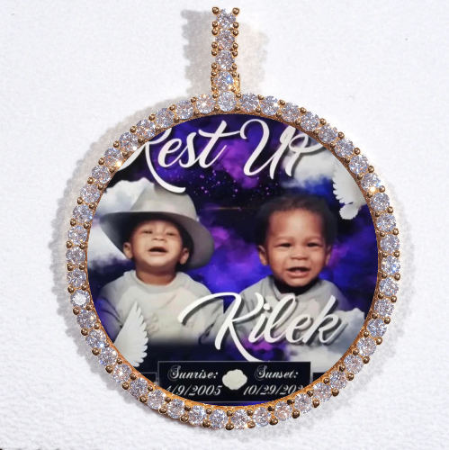 LARGE 3D CIRCLE CUSTOM PICTURE PENDANT