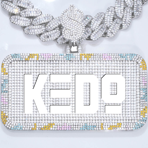 CUSTOM LETTER NECKLACE 3D COLORFUL SQUARE