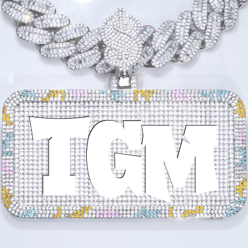 CUSTOM LETTER NECKLACE 3D COLORFUL SQUARE