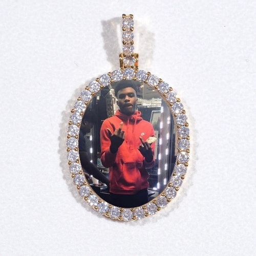 3D Oval Custom Picture Pendant
