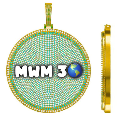 CUSTOM LETTER NECKLACE 3D BIG DISC