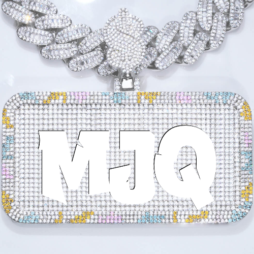 CUSTOM LETTER NECKLACE 3D COLORFUL SQUARE