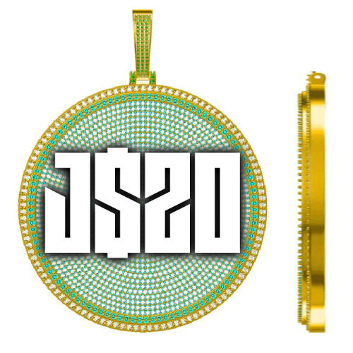 CUSTOM LETTER NECKLACE 3D BIG DISC
