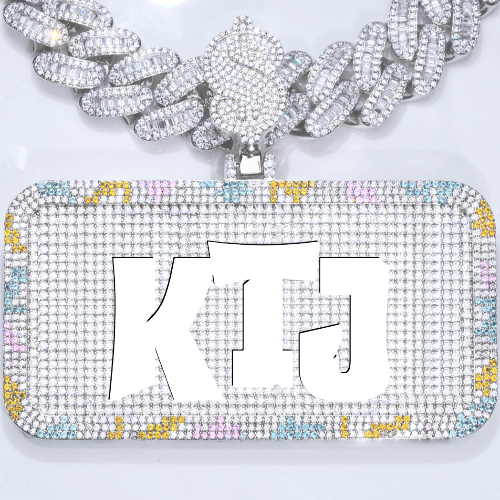 CUSTOM LETTER NECKLACE 3D COLORFUL SQUARE