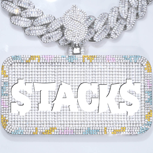 CUSTOM LETTER NECKLACE 3D COLORFUL SQUARE