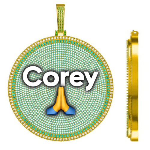 CUSTOM LETTER NECKLACE 3D BIG DISC