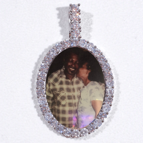 Large 3D Oval Custom Picture Pendant