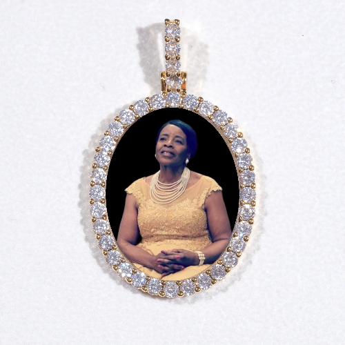 3D Oval Custom Picture Pendant