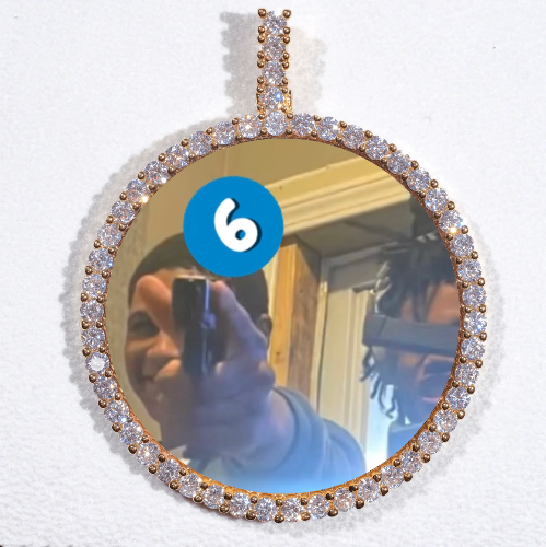 LARGE 3D CIRCLE CUSTOM PICTURE PENDANT