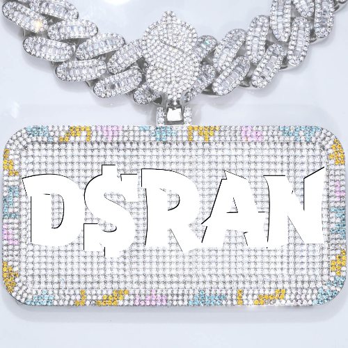 CUSTOM LETTER NECKLACE 3D COLORFUL SQUARE