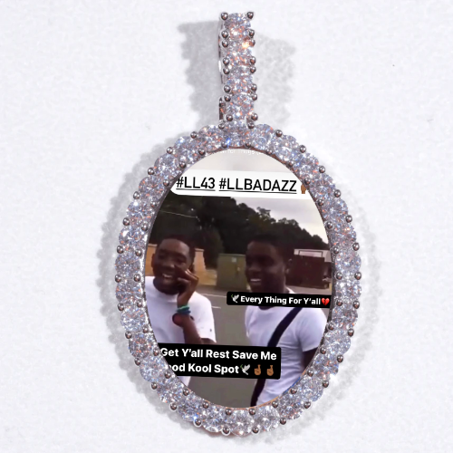 Large 3D Oval Custom Picture Pendant