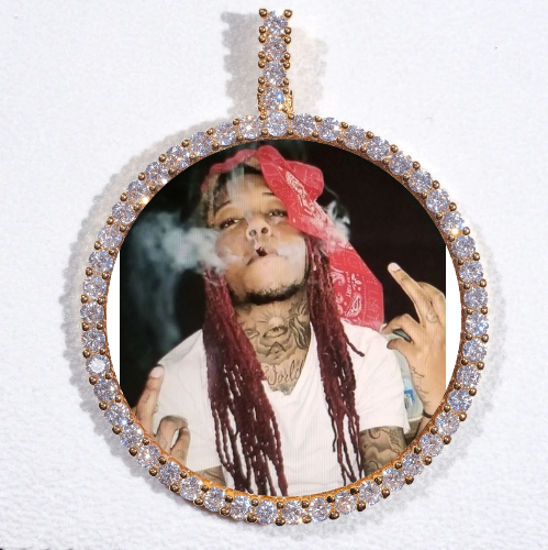 LARGE 3D CIRCLE CUSTOM PICTURE PENDANT