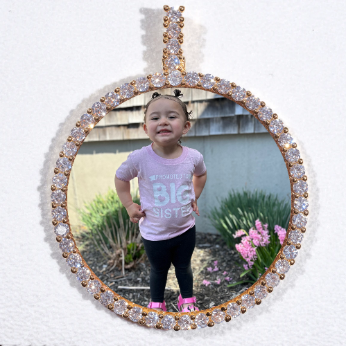 LARGE 3D CIRCLE CUSTOM PICTURE PENDANT